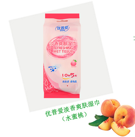 优普爱淡香爽肤湿巾（水